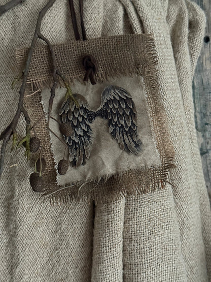 Chalk cloth with angel wings