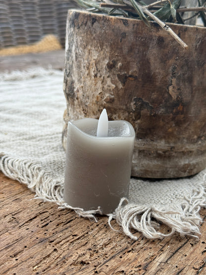 6cm Grey Countryfield LED Tealight. Set of 2.