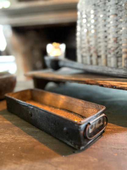 Old metal container, oblong