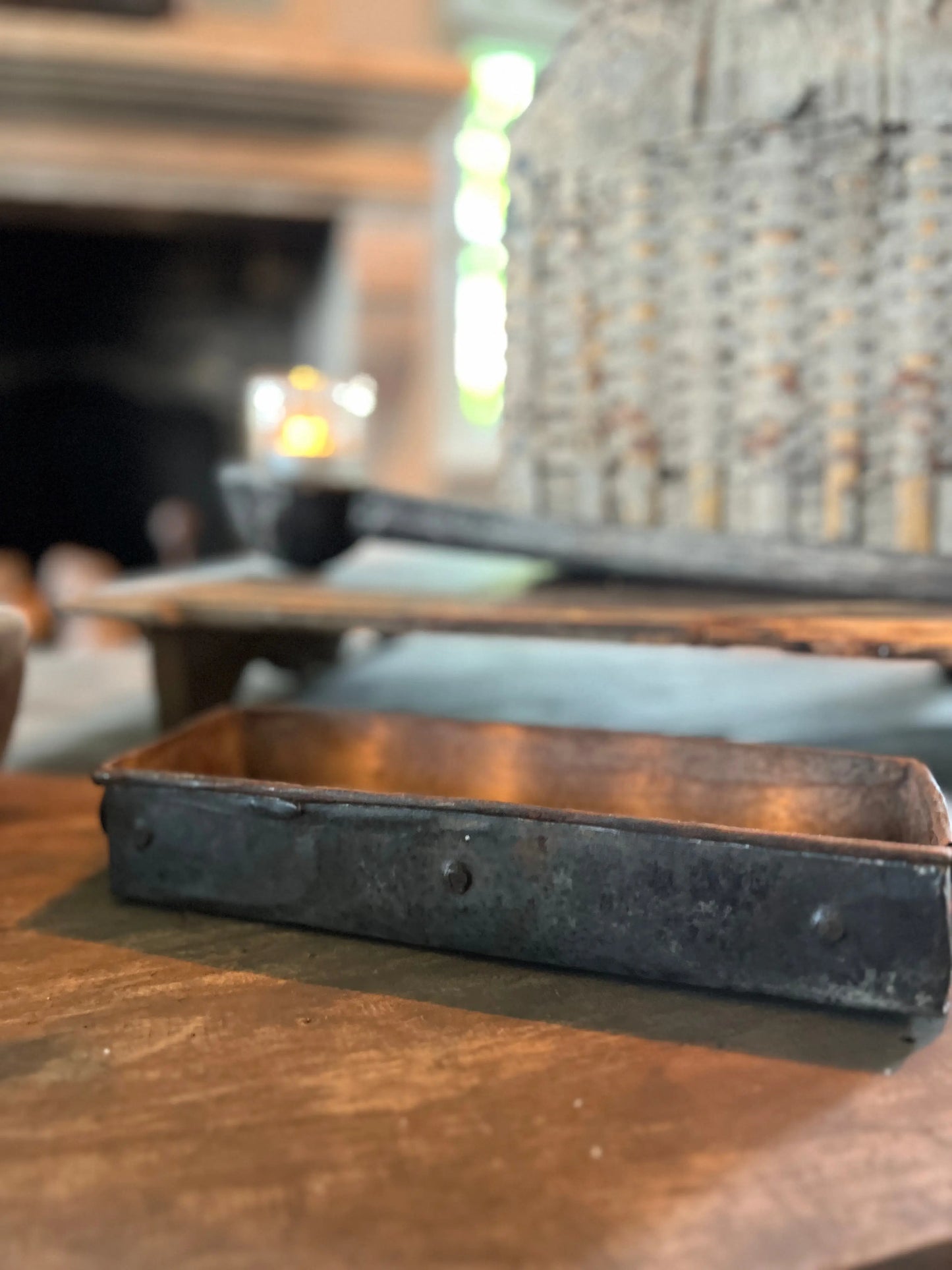 Old metal container, oblong