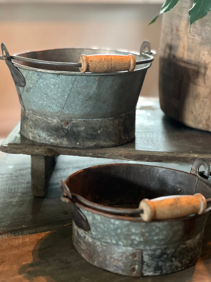 Old Metal Tray with Handle - Available in 2 sizes