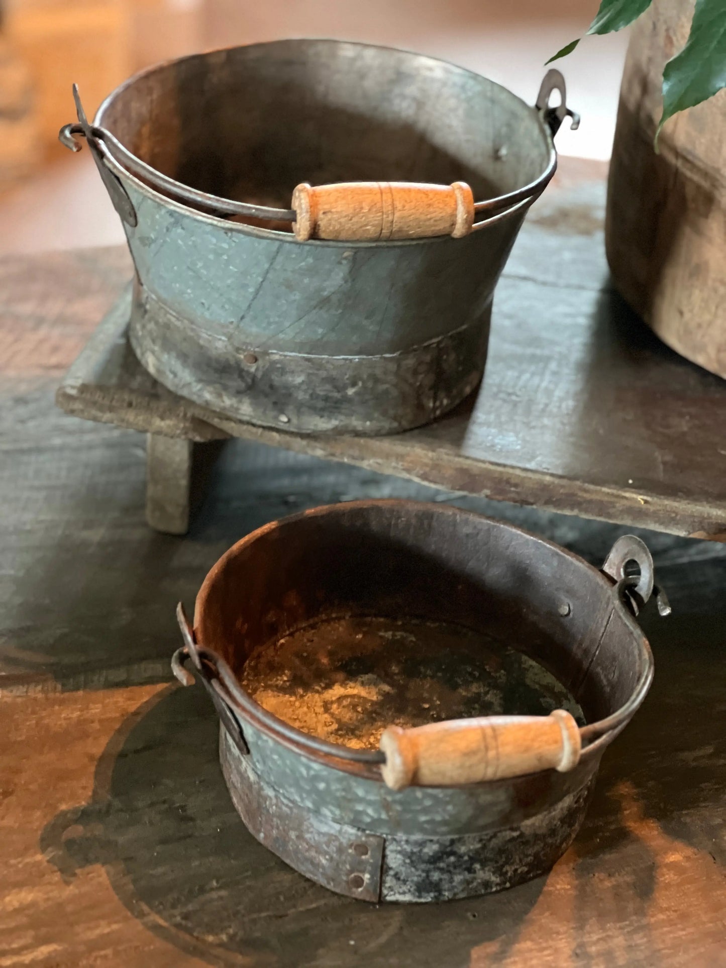Old Metal Tray with Handle - Available in 2 sizes