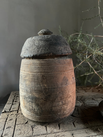 Nepalese jar with lid