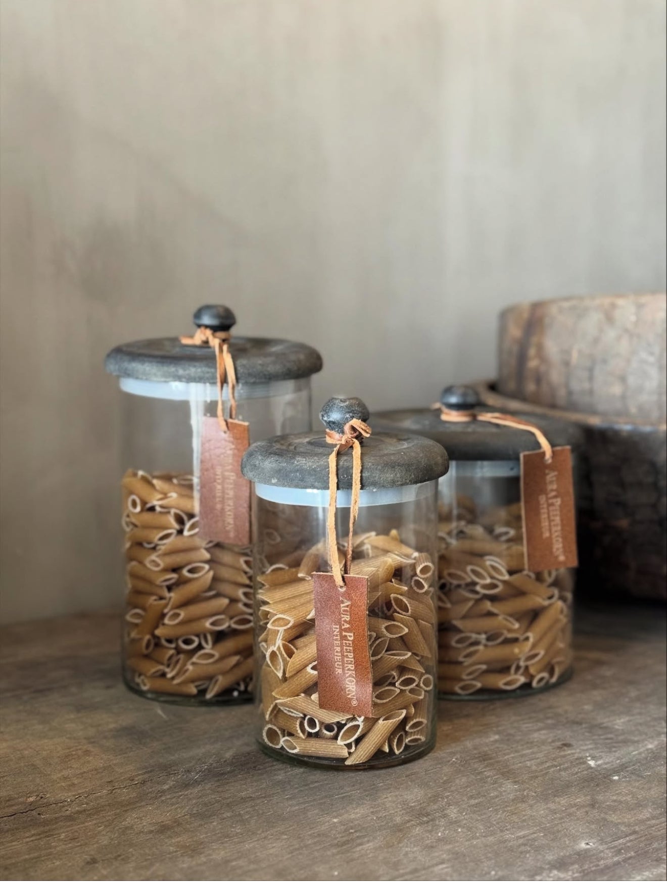 Glazen Pot met Deksel – Aura Peeperkorn- Verkrijgbaar in diverse maten