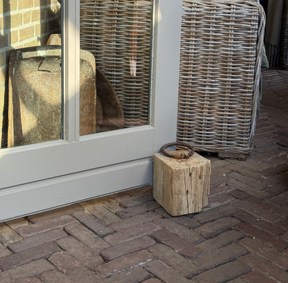 Deurstopper houtblok met ring