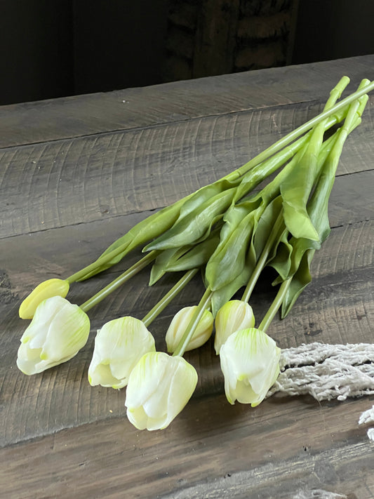 Bunch of white Tulips art, 50 cm.
