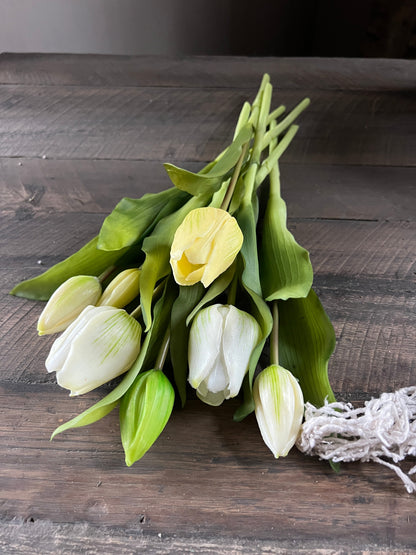 Bunch of white Tulips art, 30 cm.