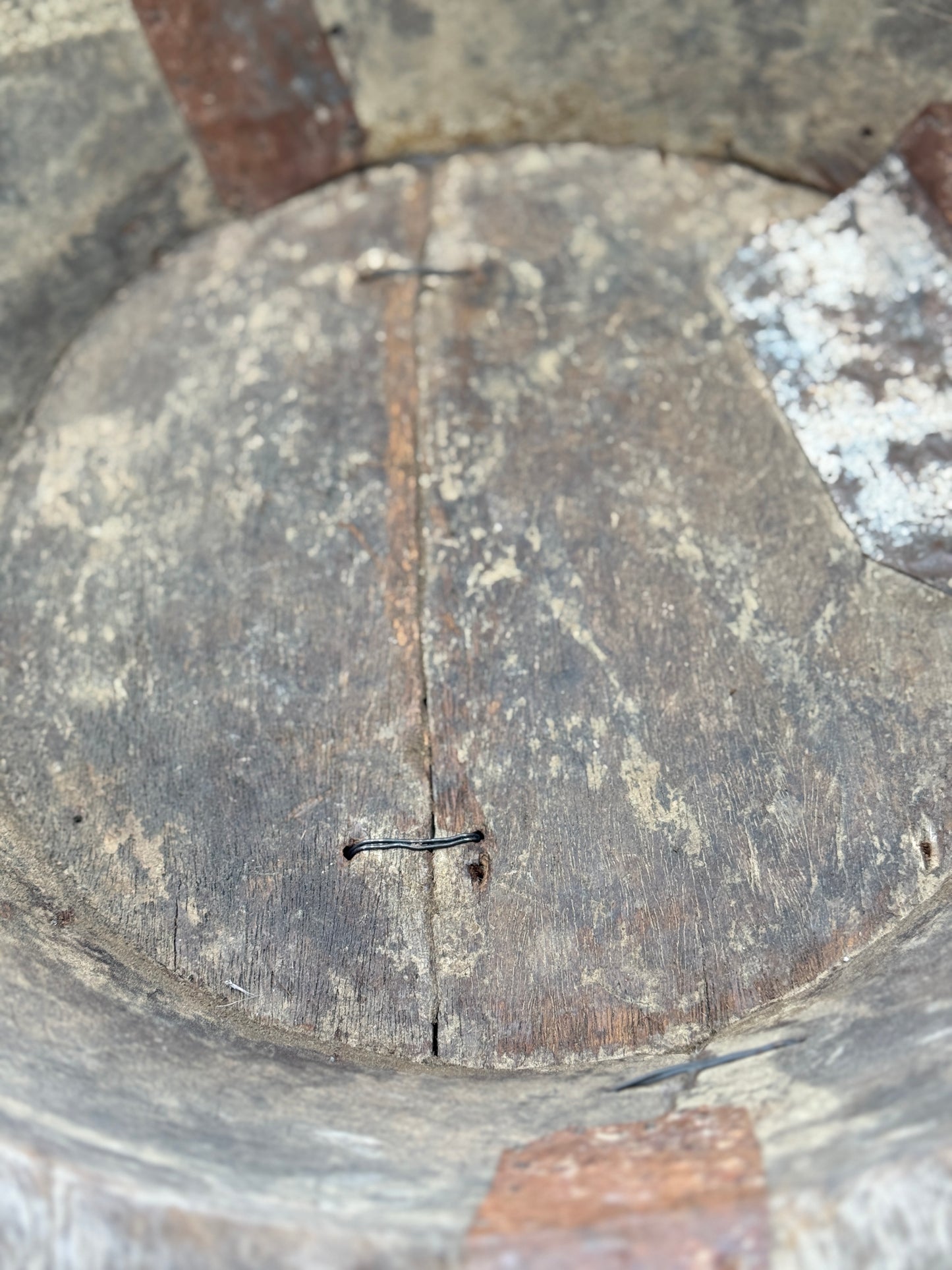 Old wooden bowl from India – unique and weathered - (LH2B)