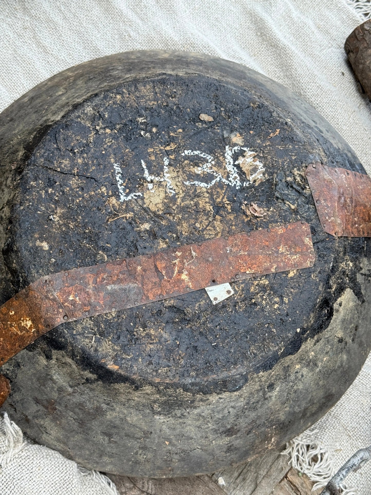Old Wooden Bowl from India - Trapa Living (LH3B)