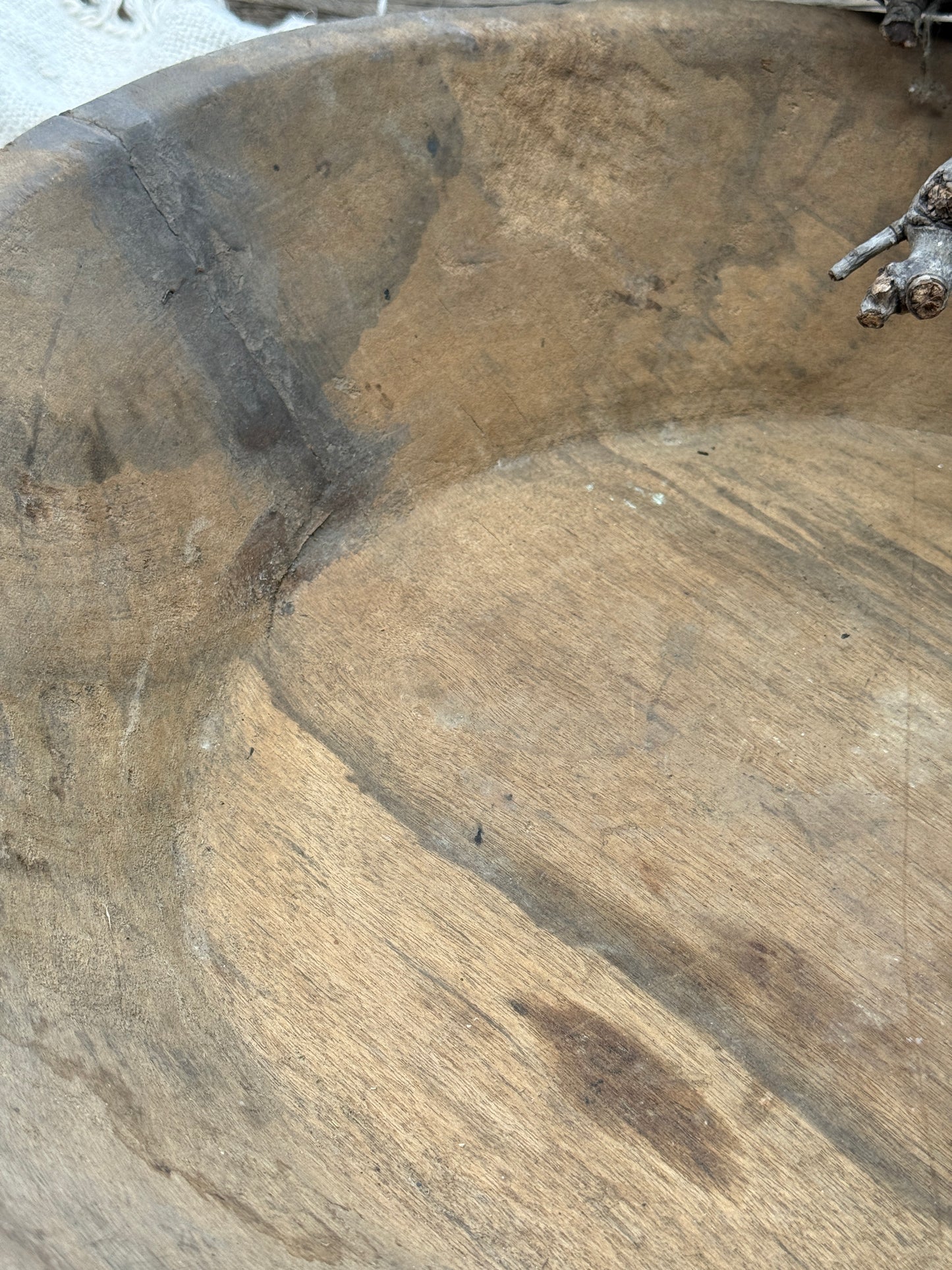 Old wooden bowl from India – unique and lived-in – (LH5B)