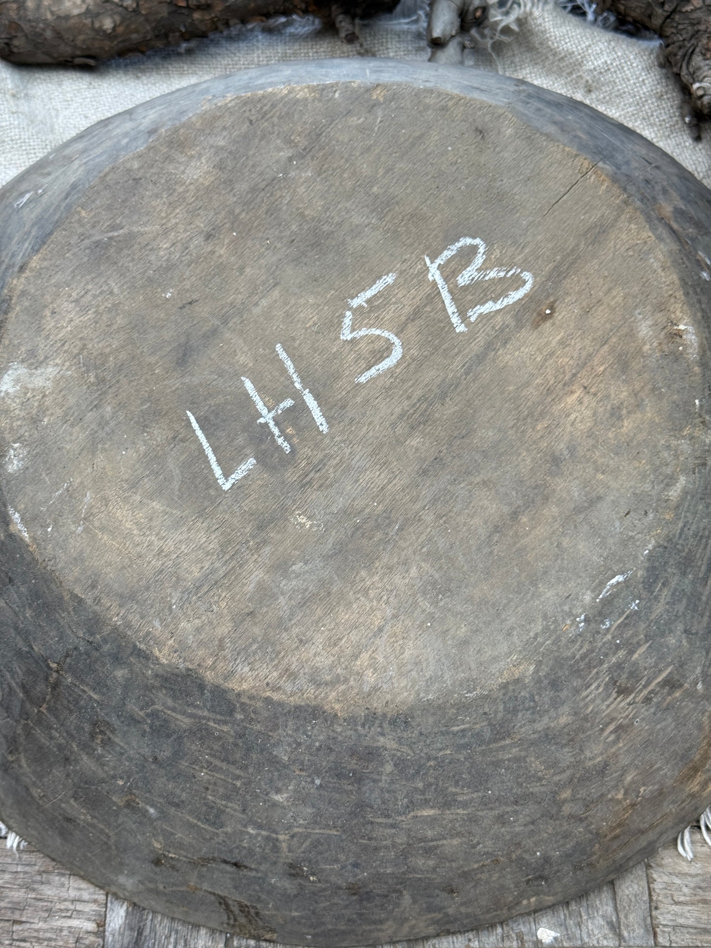 Old wooden bowl from India – unique and lived-in – (LH5B)