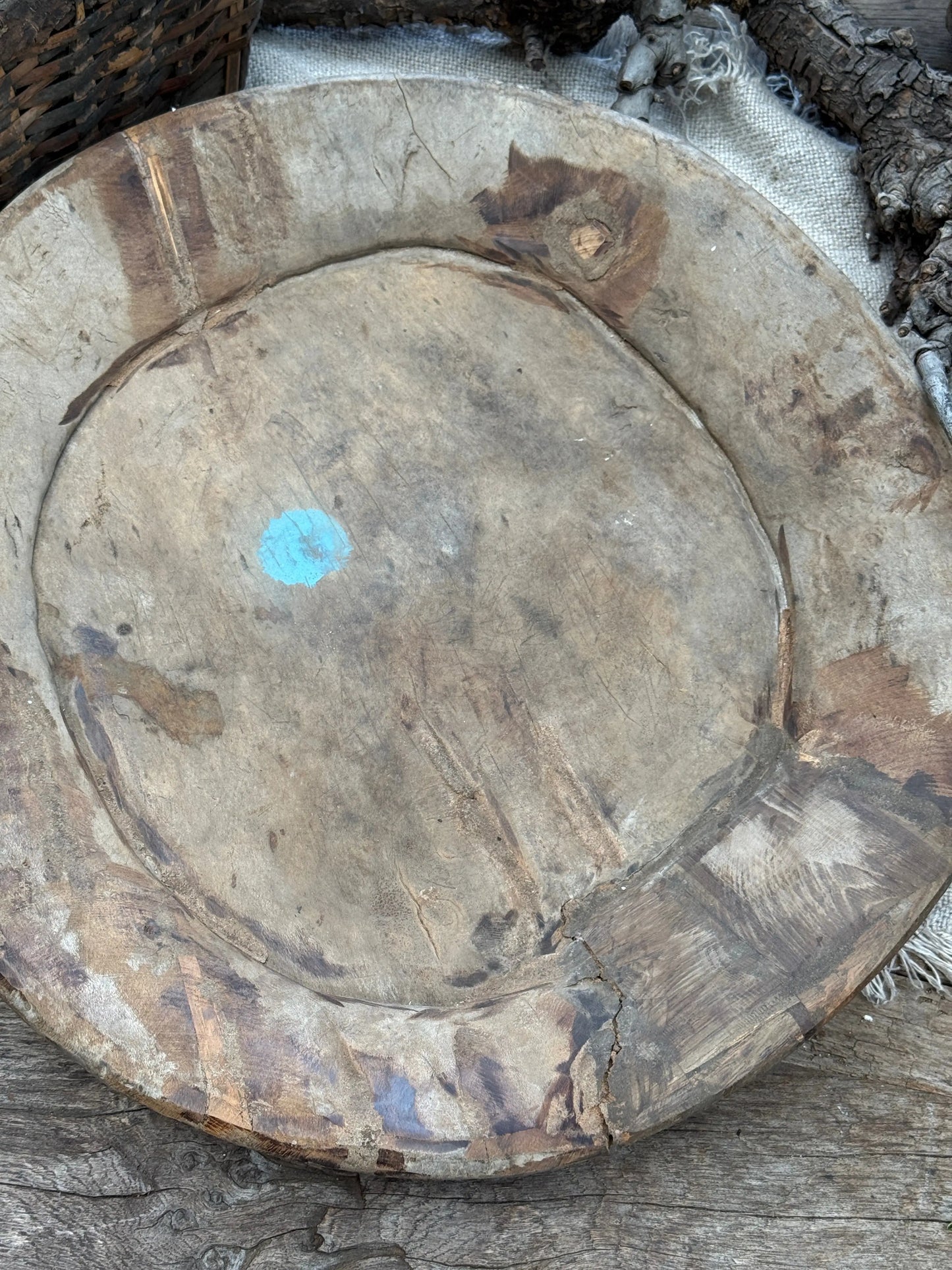 Old wooden bowl from India – Trapa Living-(LH6B)