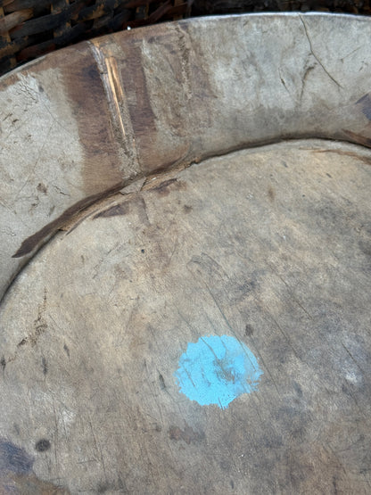 Old wooden bowl from India – unique and weathered (LH6B)