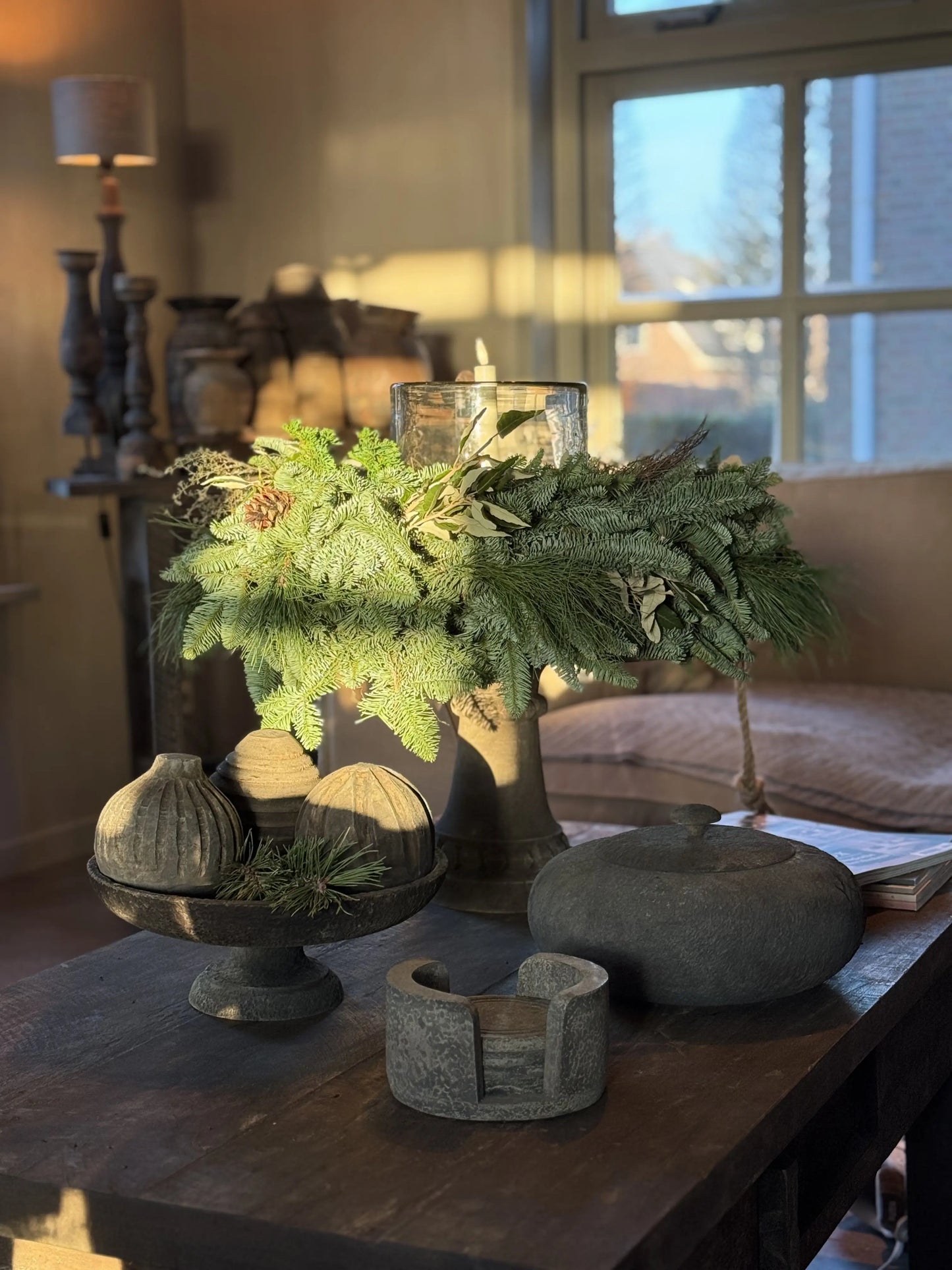 Tray on stand Old grey - Trapa Living