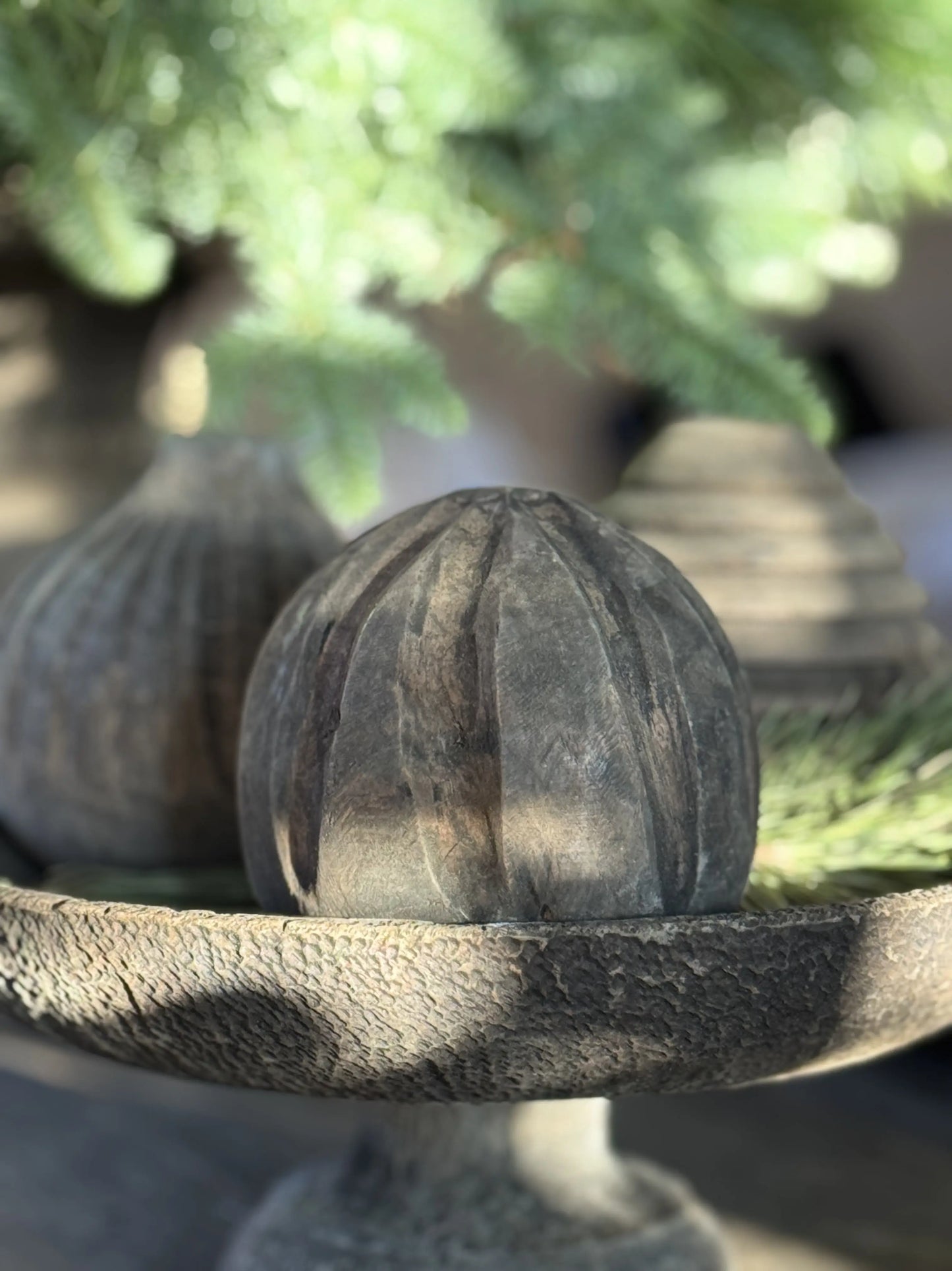 Deko-Kugel Holz Old Grey - Trapa Living