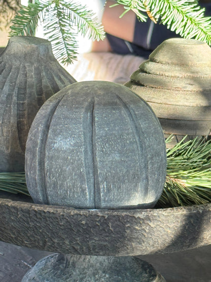 Deko-Kugel Holz Old Grey - Trapa Living