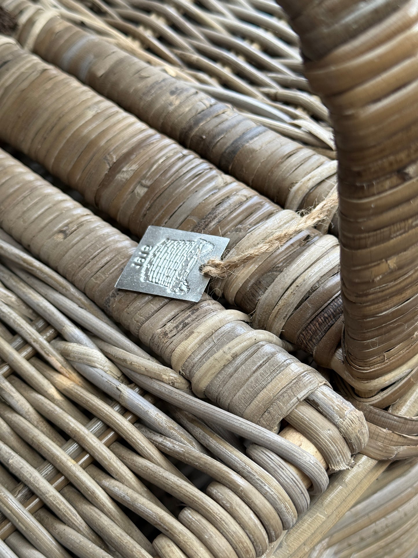 Rotan picknickmand met hengsel en 2 deksels