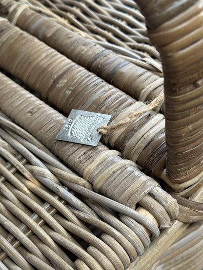 Rotan picknickmand met hengsel en 2 deksels
