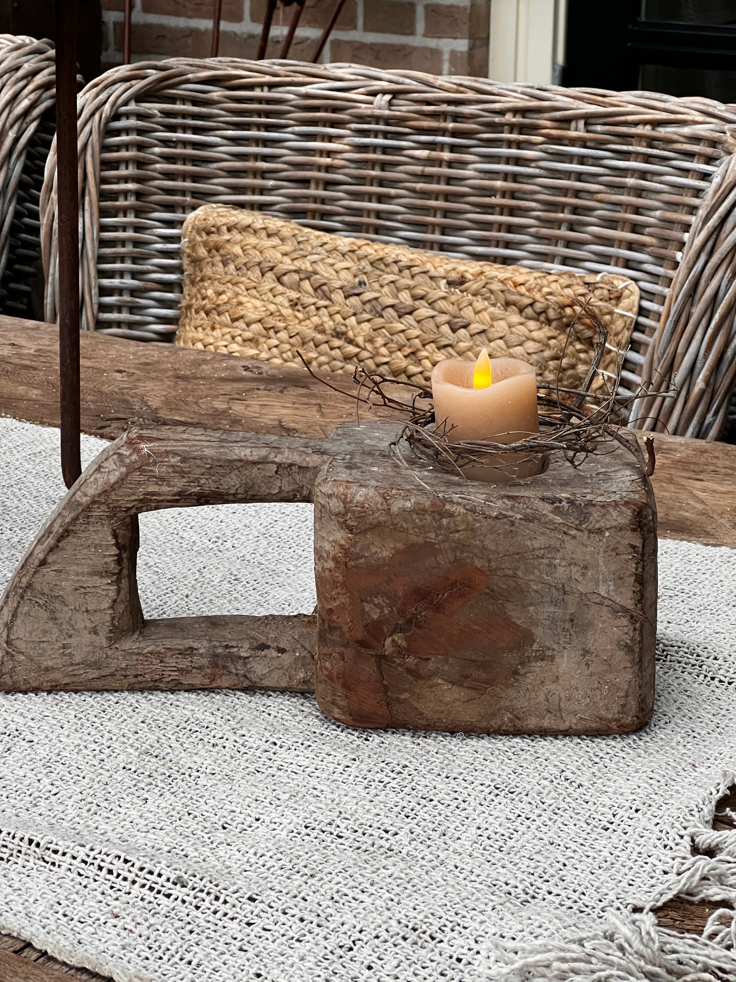 Tea light LED 6 cm Taupe Coutryfield. Set of 2 pieces