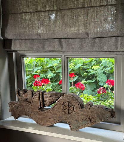 Oud antiek Indiaas ornament – hout - Trapa Living