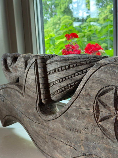 Oud antiek Indiaas ornament – hout - Trapa Living