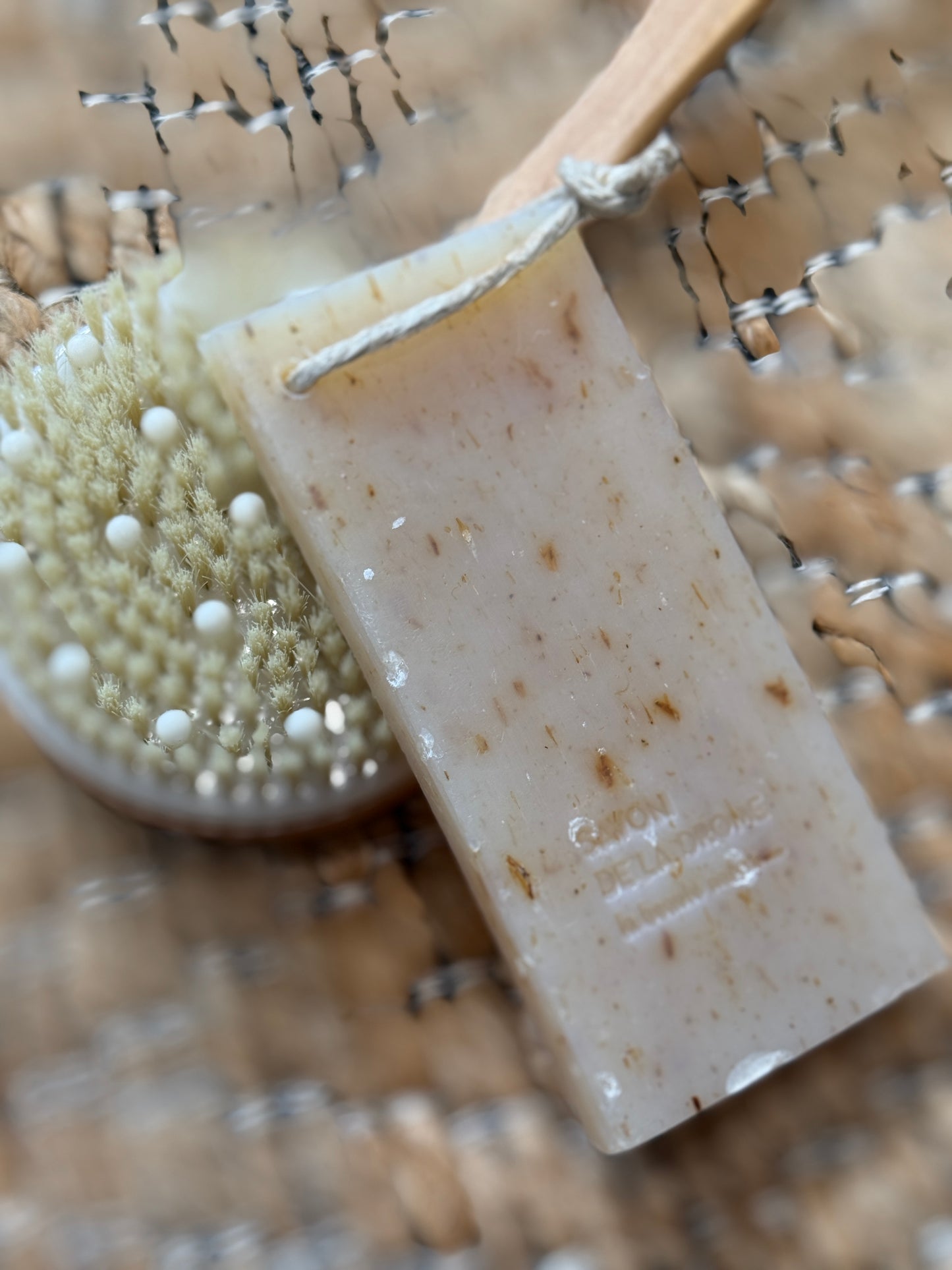Stick soap on rope, Lavender