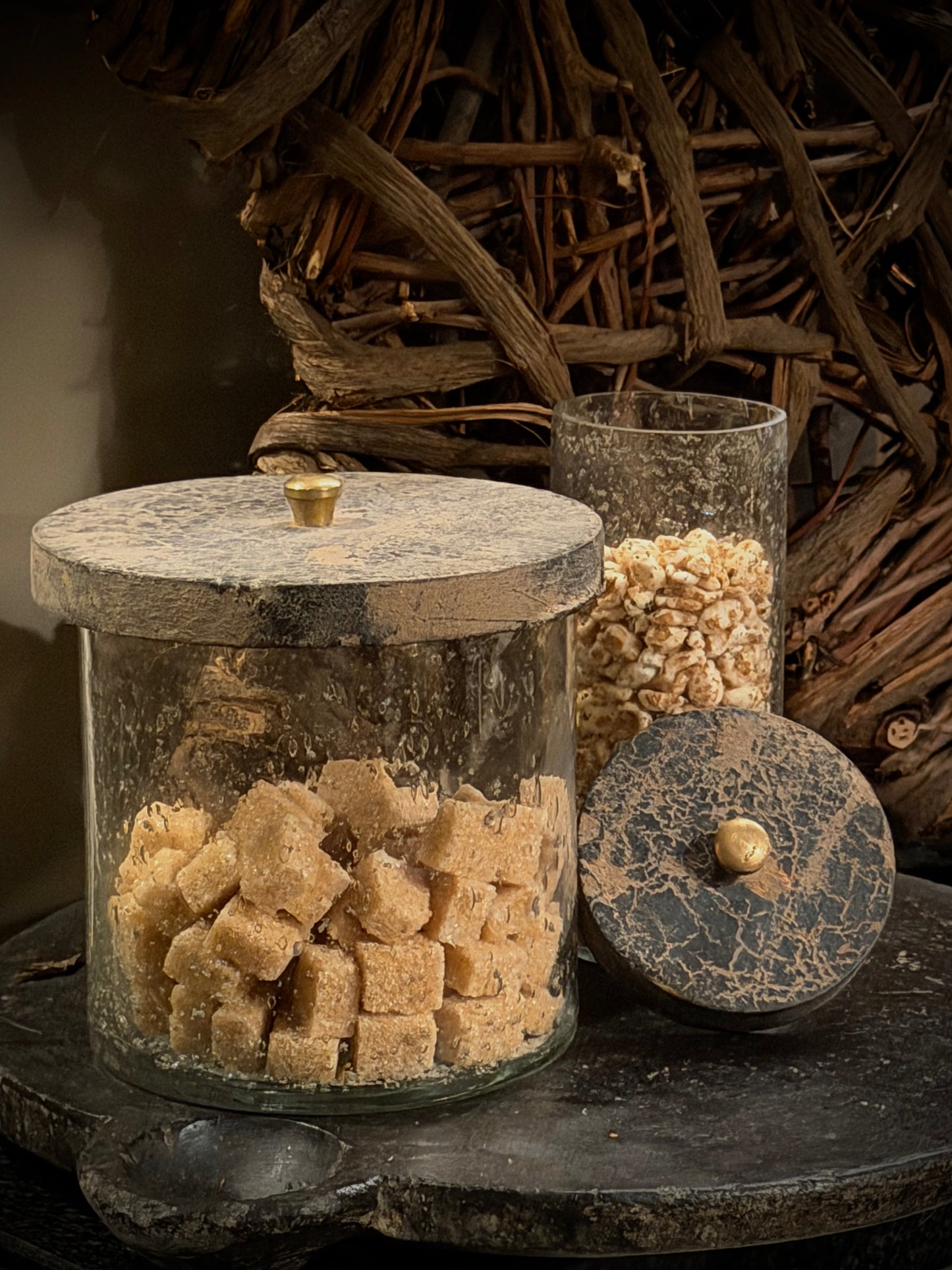 Glass storage jar with lid - available in 2 sizes