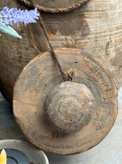Oude Nepalese Houten Pot met Deksel (LH08)