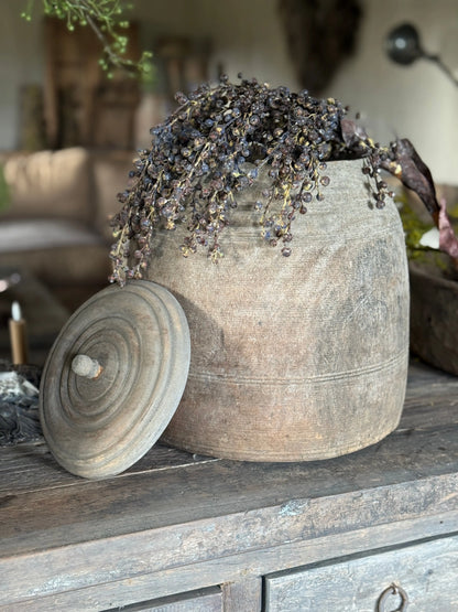 Grote Nepalese Houten Pot- Trapa Living