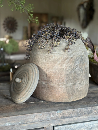 Grote Nepalese Houten Pot- Trapa Living