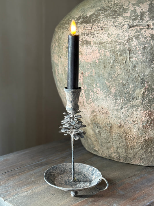 Candlestick with Ear – Sconce Style with Pine Cone
