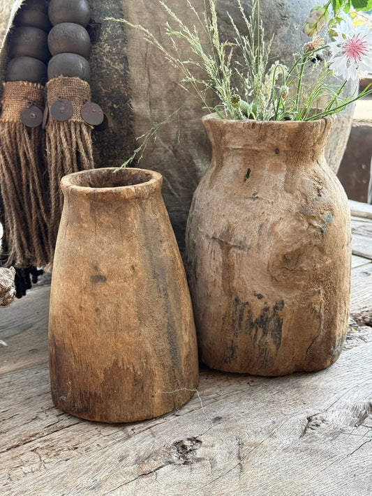 Set of 2 old Nepalese pots