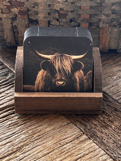 Coaster Buffalo (dark background) in holder