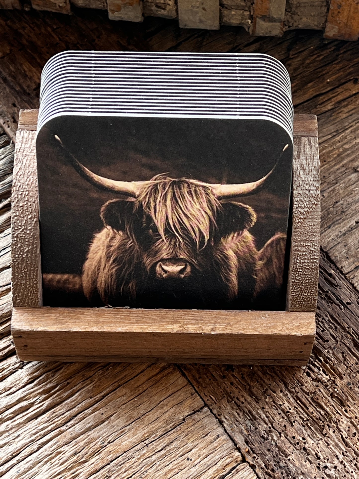 Coaster Buffalo (dark background) in holder