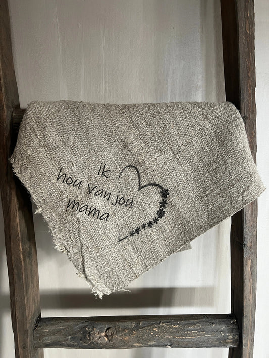 Schäbiges Tuch „Ich liebe dich Mama“