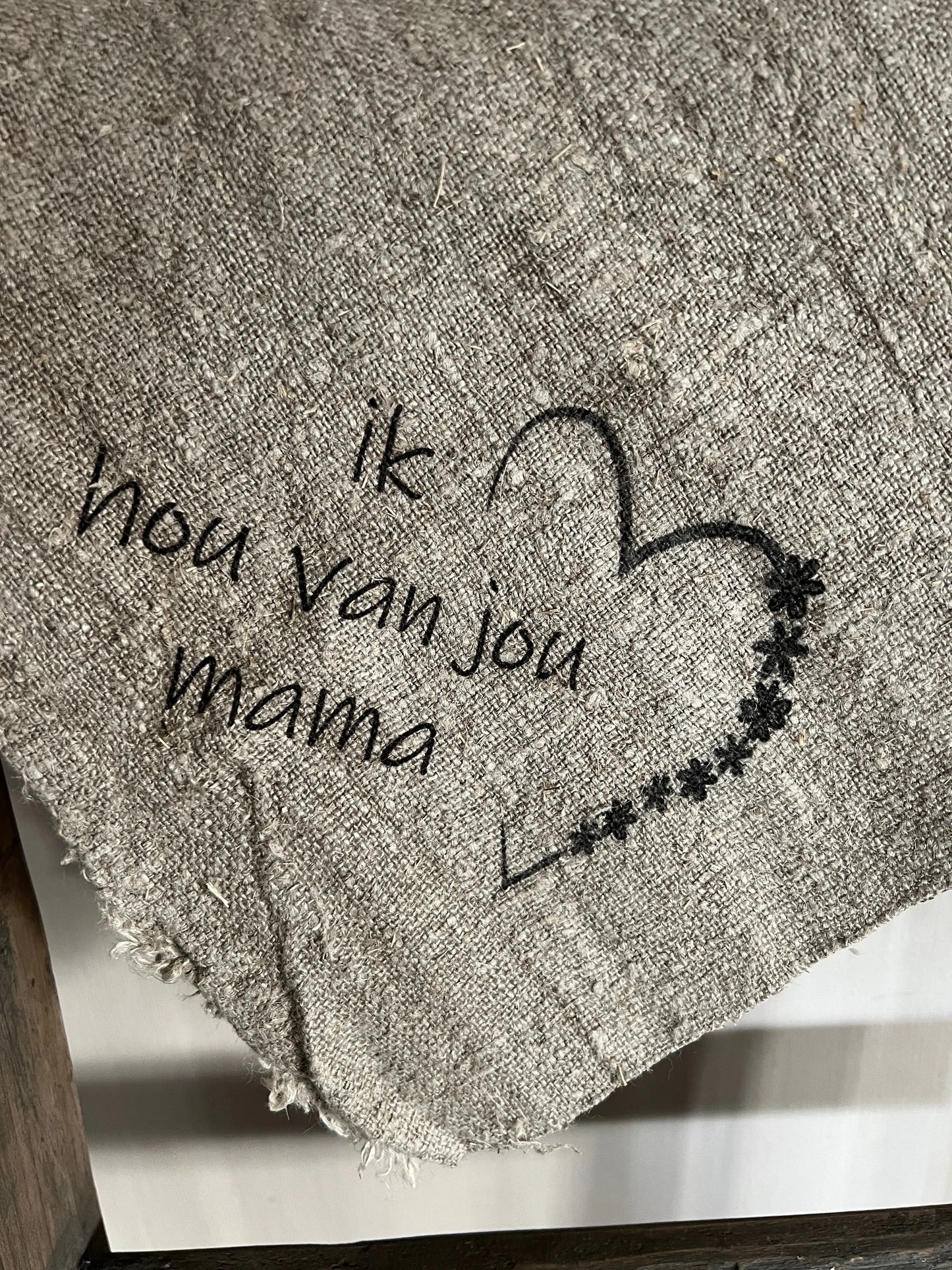 Schäbiges Tuch „Ich liebe dich Mama“