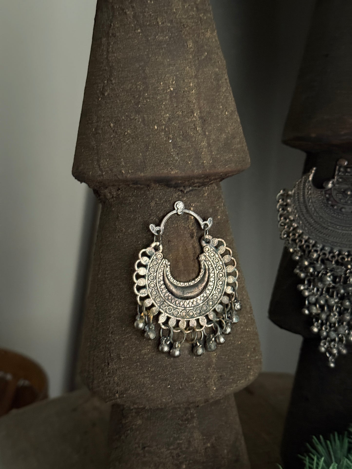 Wooden Christmas trees with ornaments