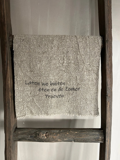 Schäbiges Tuch "Lass uns draußen essen und den Sommer schmecken"