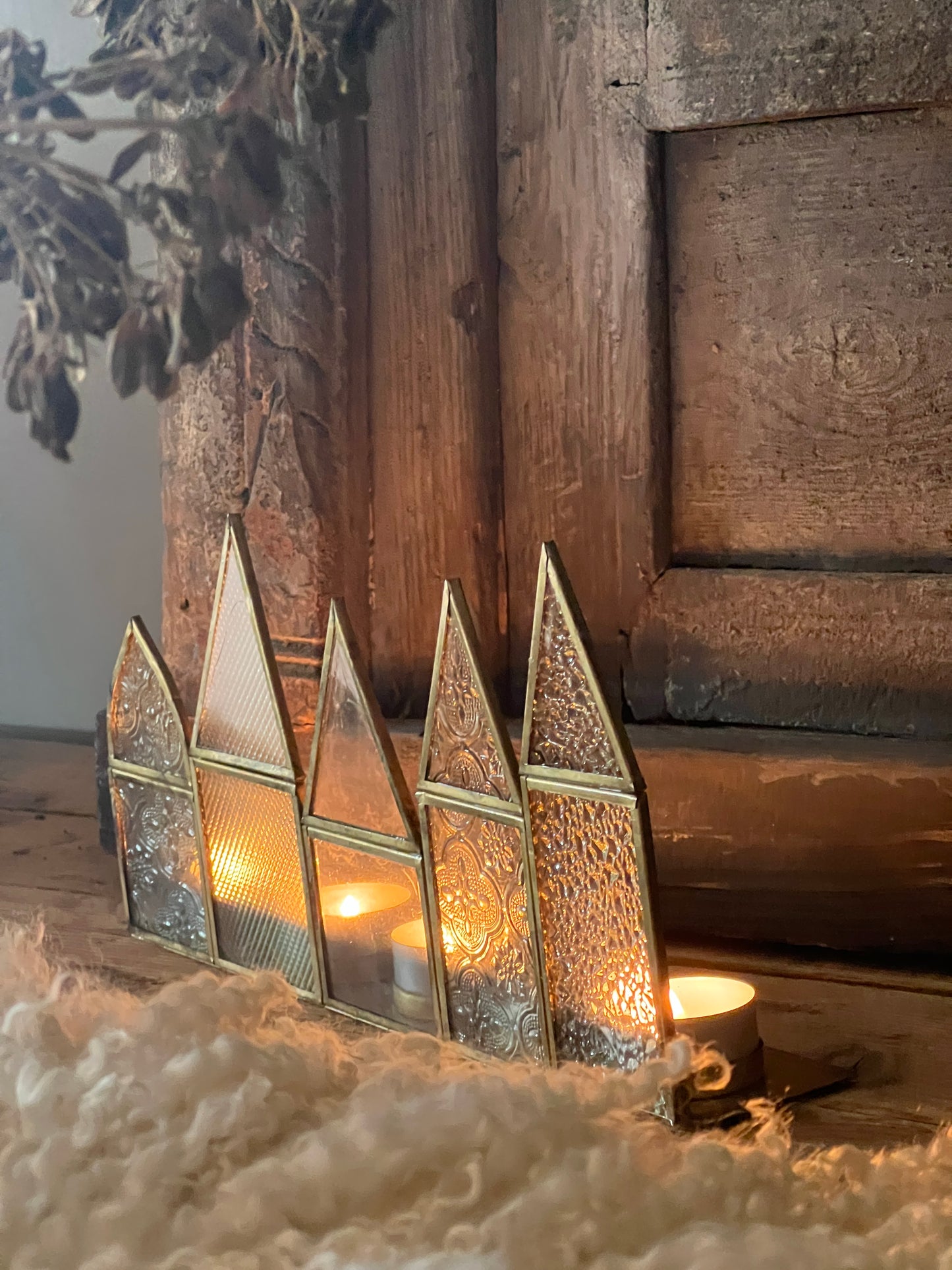 Row of houses for tea lights