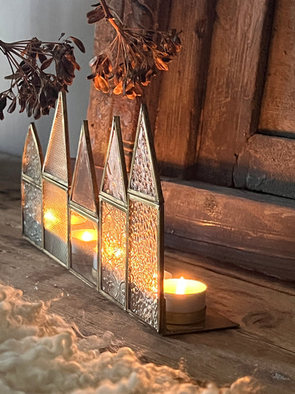 Row of houses for tea lights