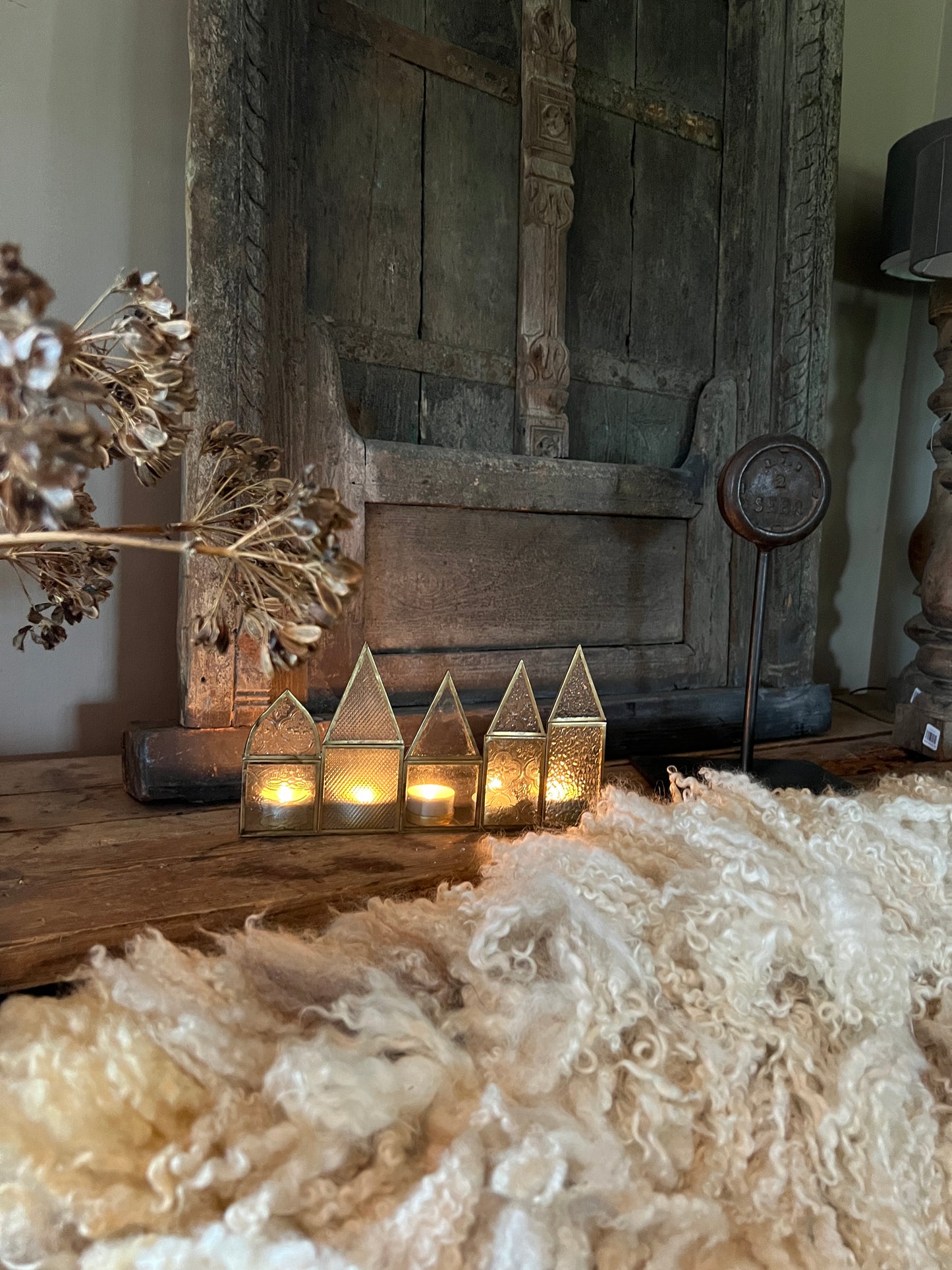 Row of houses for tea lights