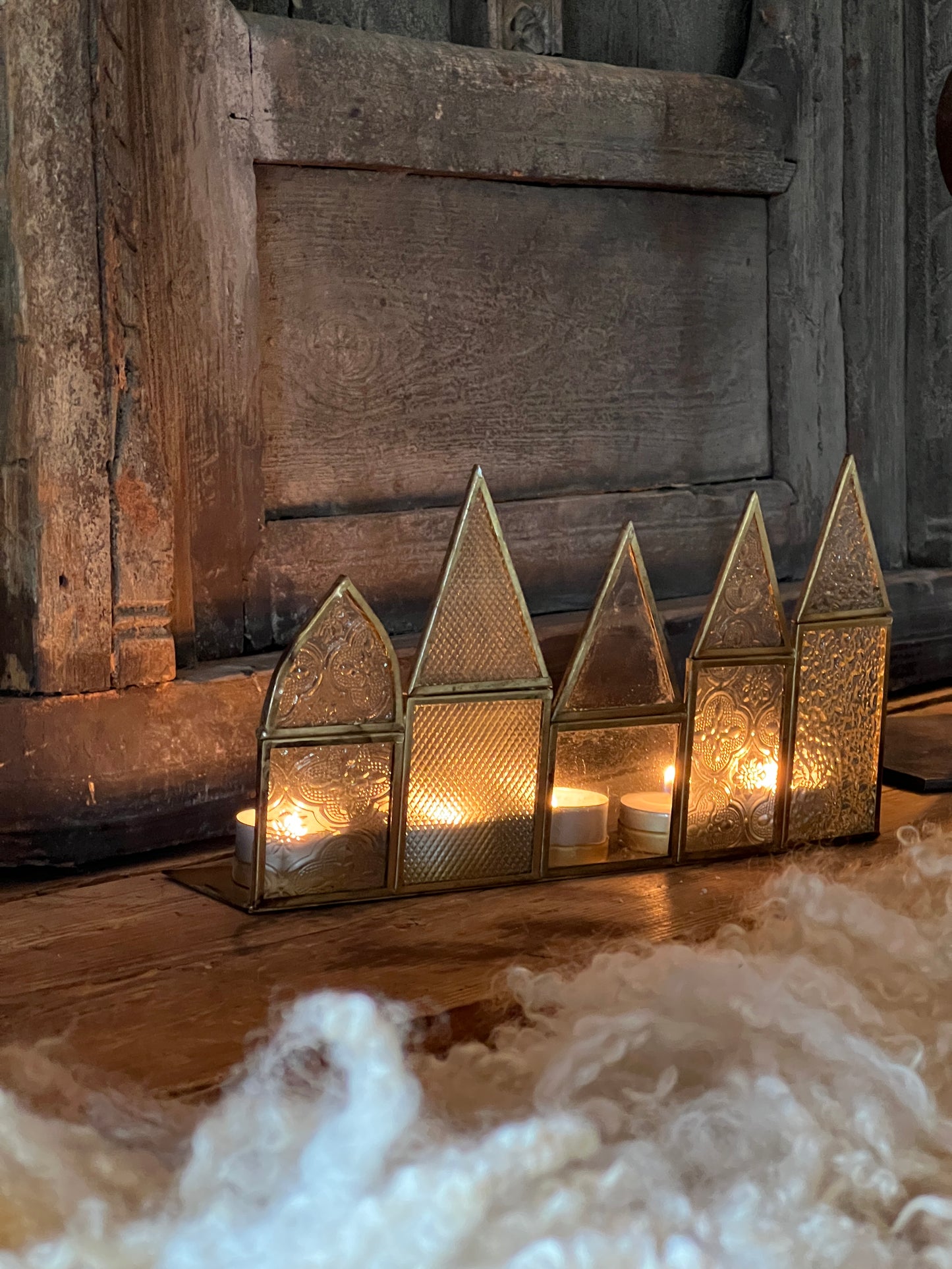 Row of houses for tea lights