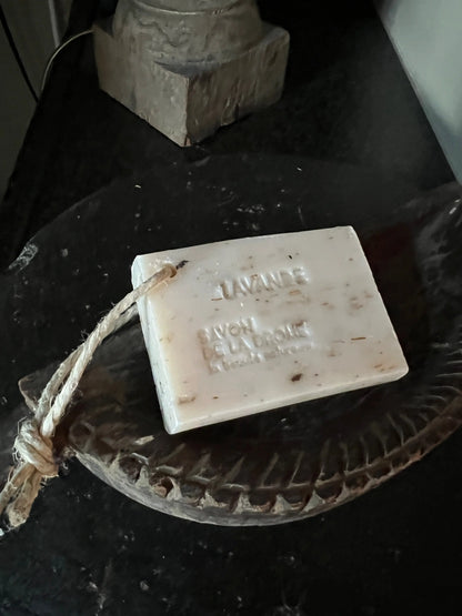 Soap on string, Lavender leaves