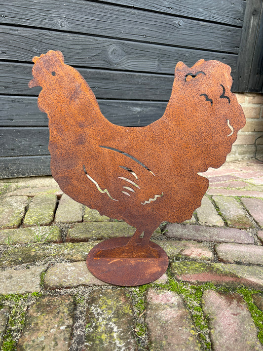Chicken on foot, rusted, XL