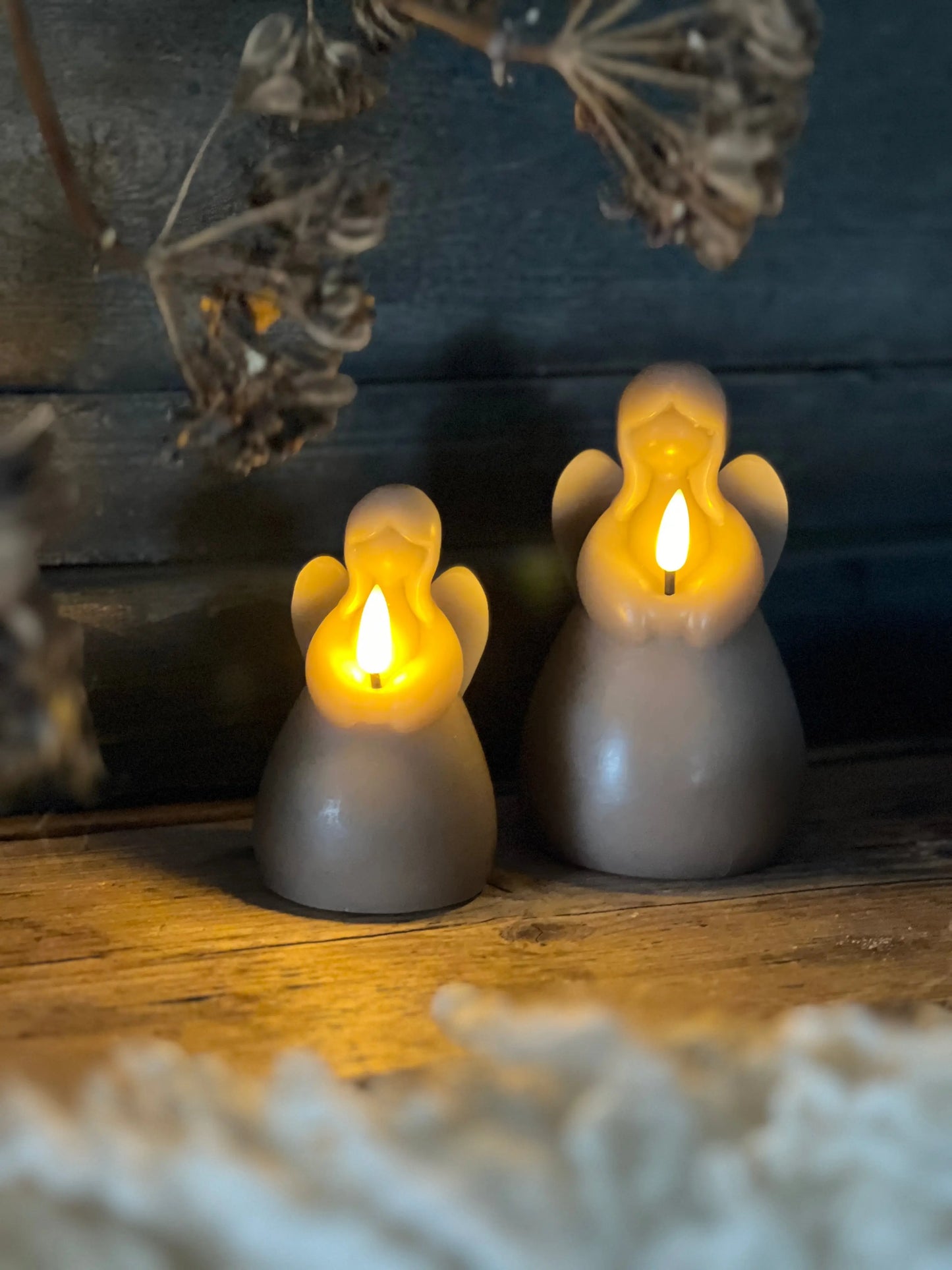 Engelskerze LED, Taupe, erhältlich in M ​​und L