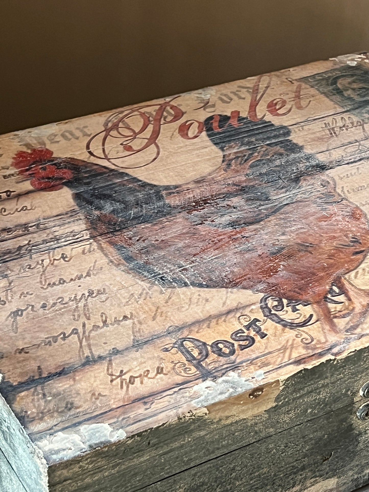 Wooden box Rooster