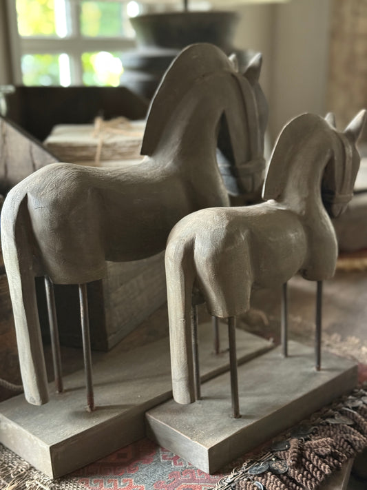 Set van 2 Houten Paarden- Trapa Living