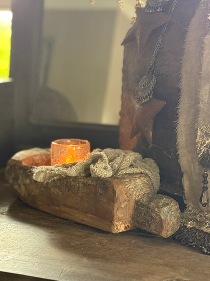 Old Wooden Mortar with Handle