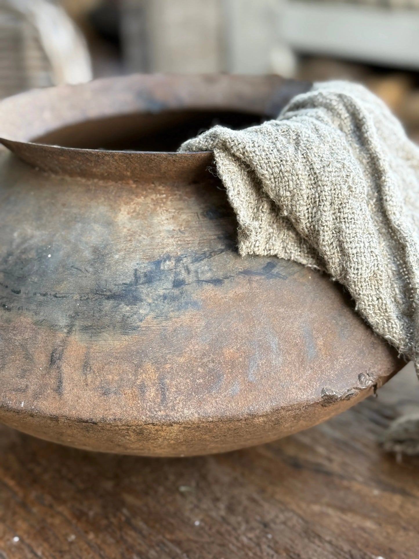 Old Metal Water Pot - Trapa Living (LH1)