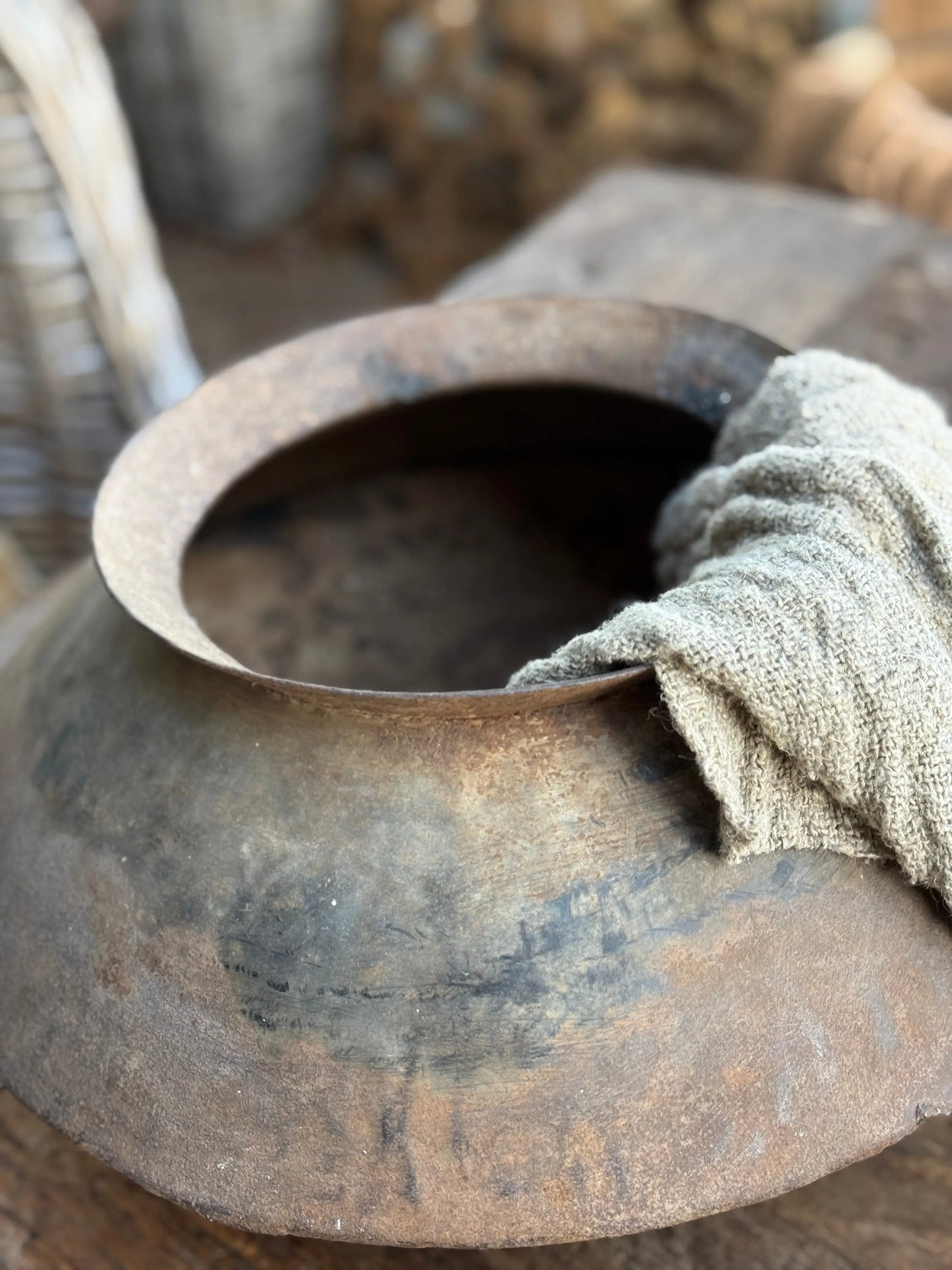 Old Metal Water Pot - Trapa Living (LH1)